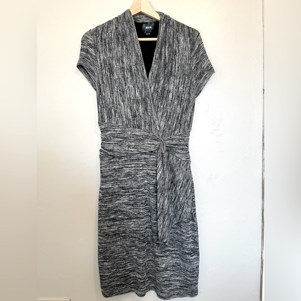 Anthropologie Maeve Gray & Black Knit Midi Dress